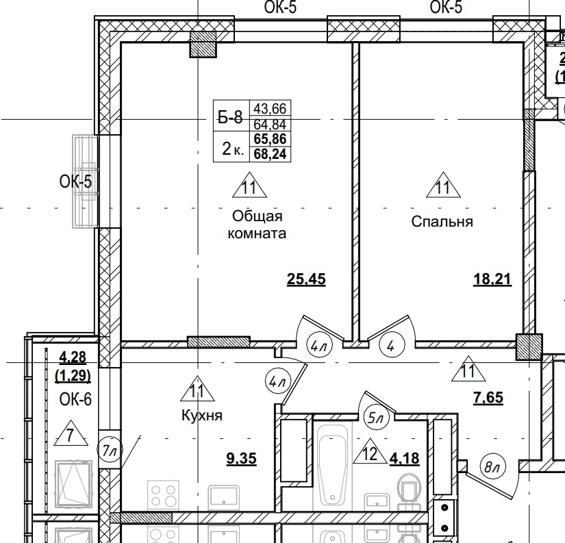 2 комн., 66.16 м²