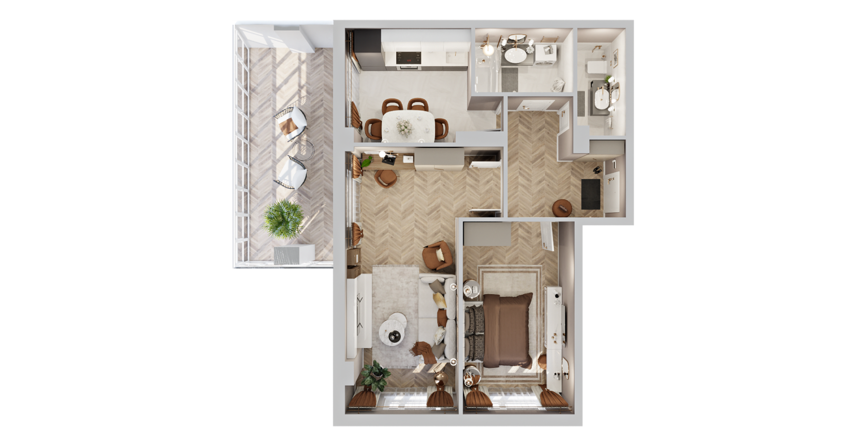 2 комн., 63.87 м²