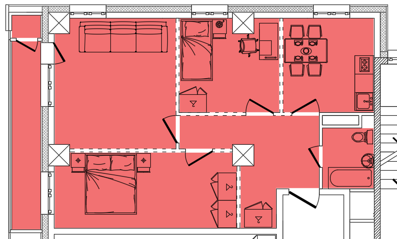 3 комн., 69.10 м²