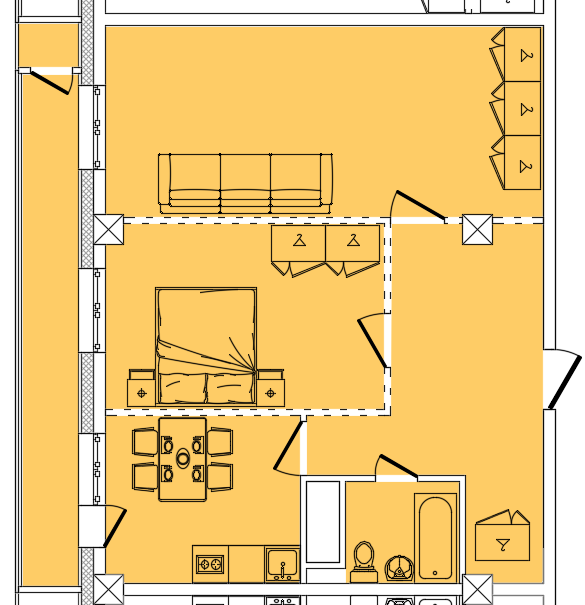 2 комн., 70.1 м²