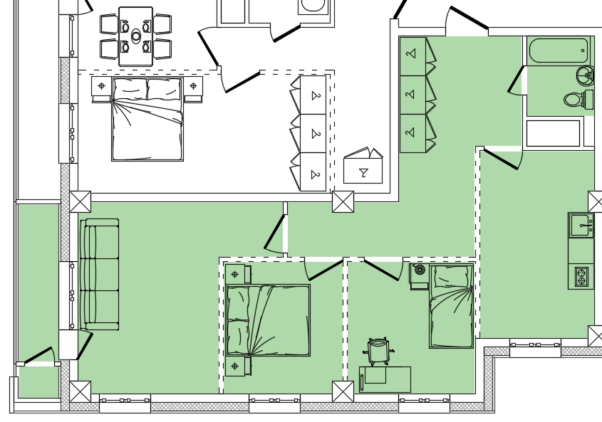 3 комн., 72.50 м²