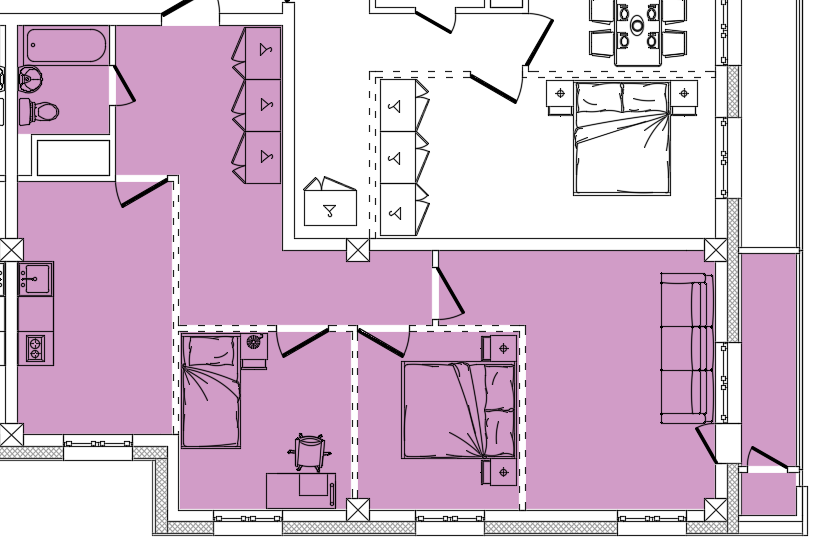 3 комн., 72.80 м²