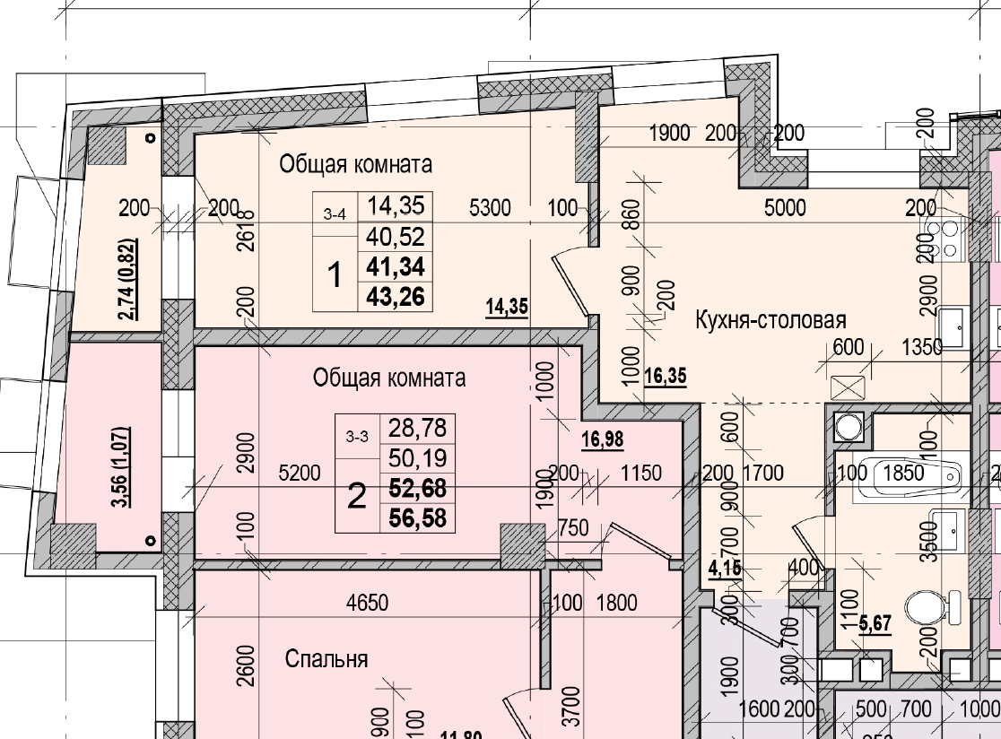 1 комн., 41.34 м²