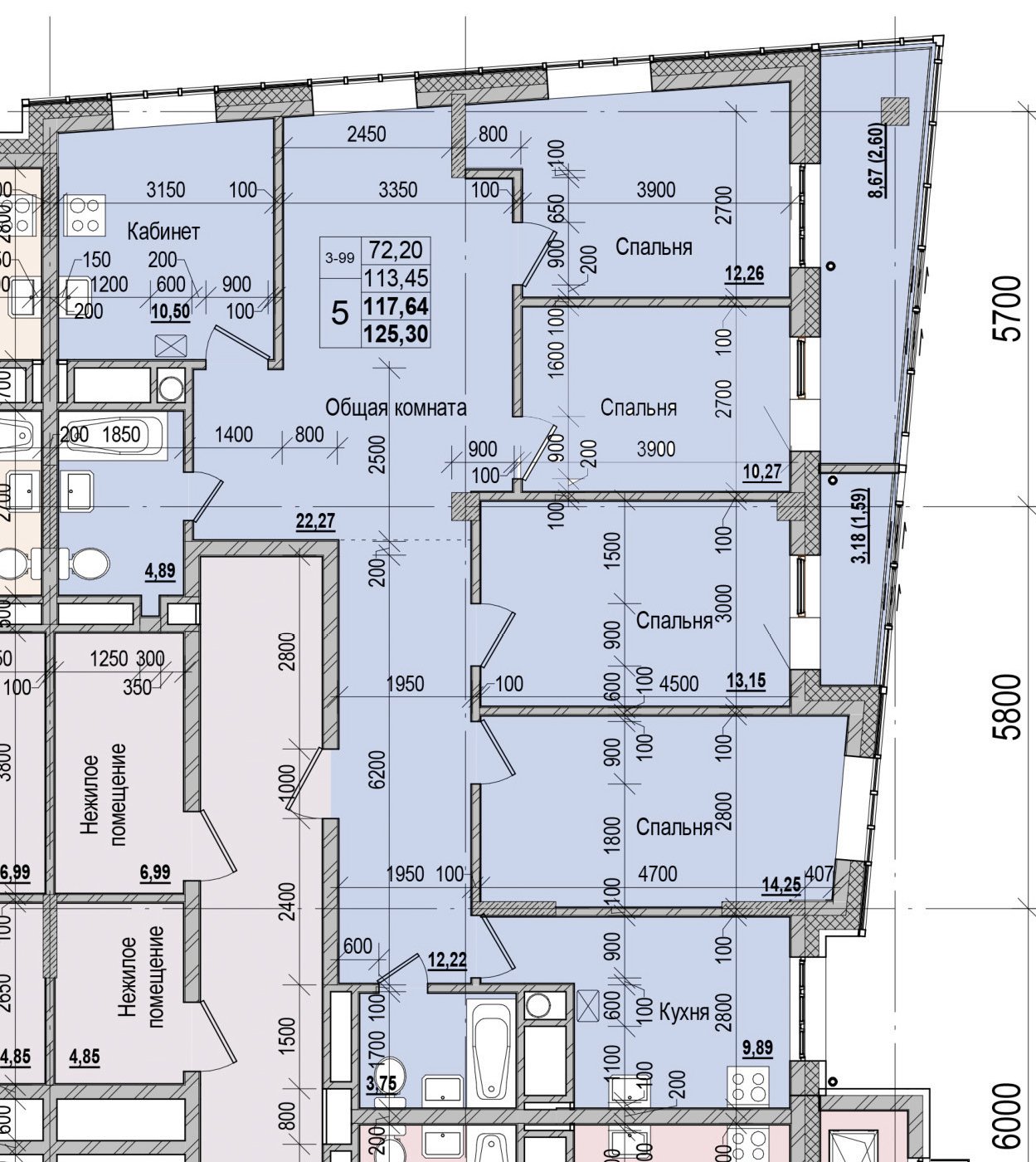 5 комн., 117.6 м²
