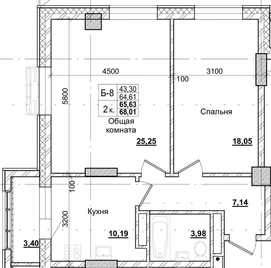 2 комн., 65.63 м²