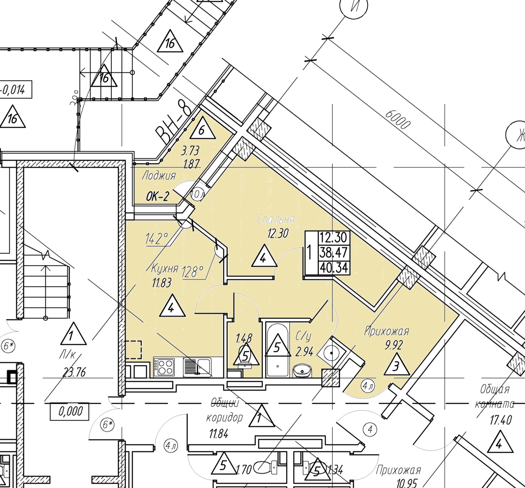 1 комн., 40.34 м²