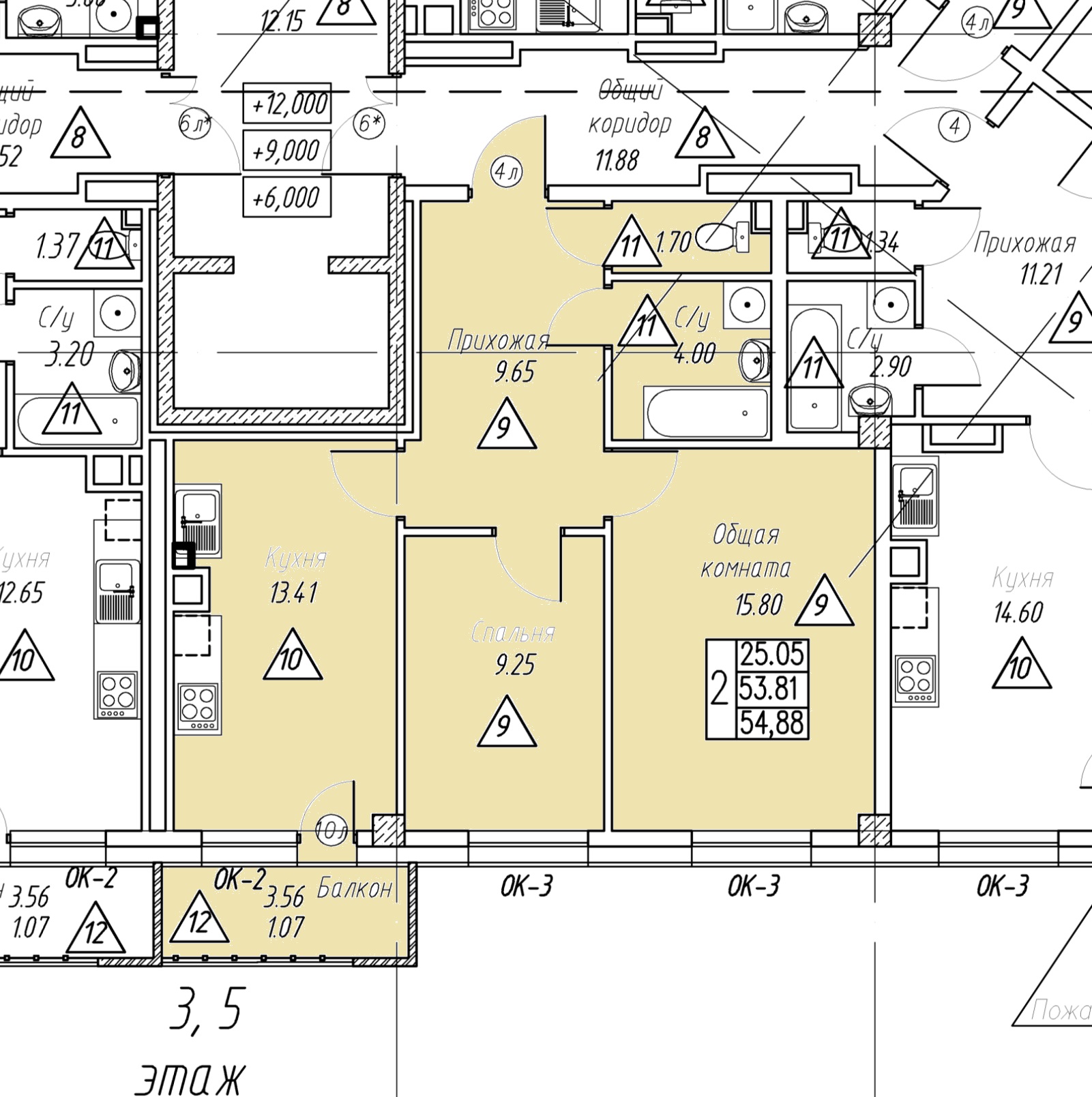 2 комн., 54.88 м²