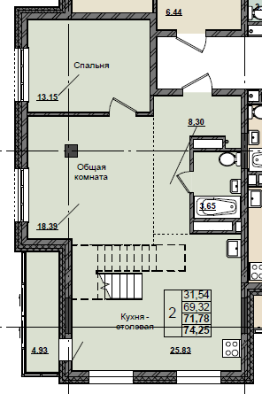 3 комн., 90.94 м²