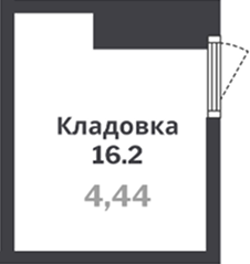  комн., 4.44 м²