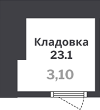  комн., 3.10 м²