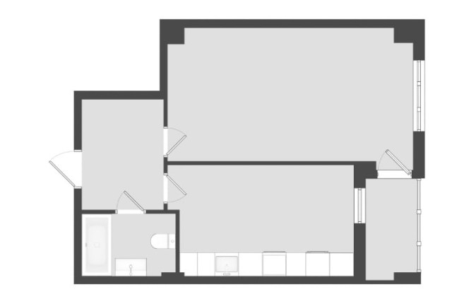1 комн., 43 м², Монолитно-каркасный, Крестьянский рынок, стадион "Туймаада" 2