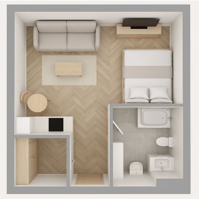 1 комн., 42 м², Монолитно-каркасный, Сайсары