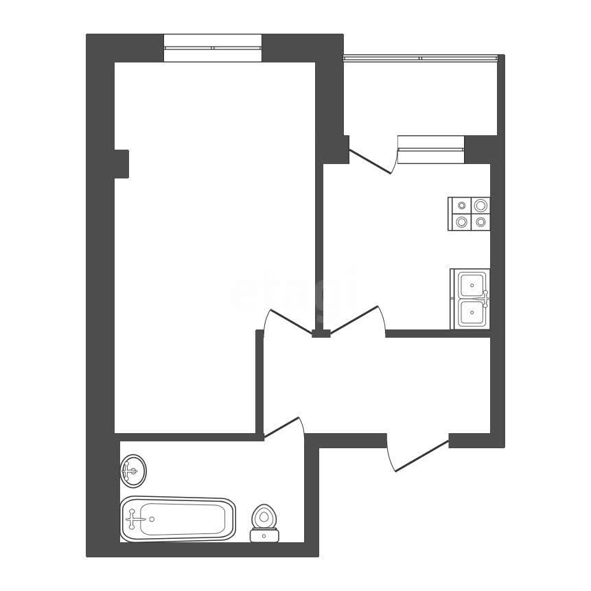 1 комн., 32 м², Монолитно-каркасный 10