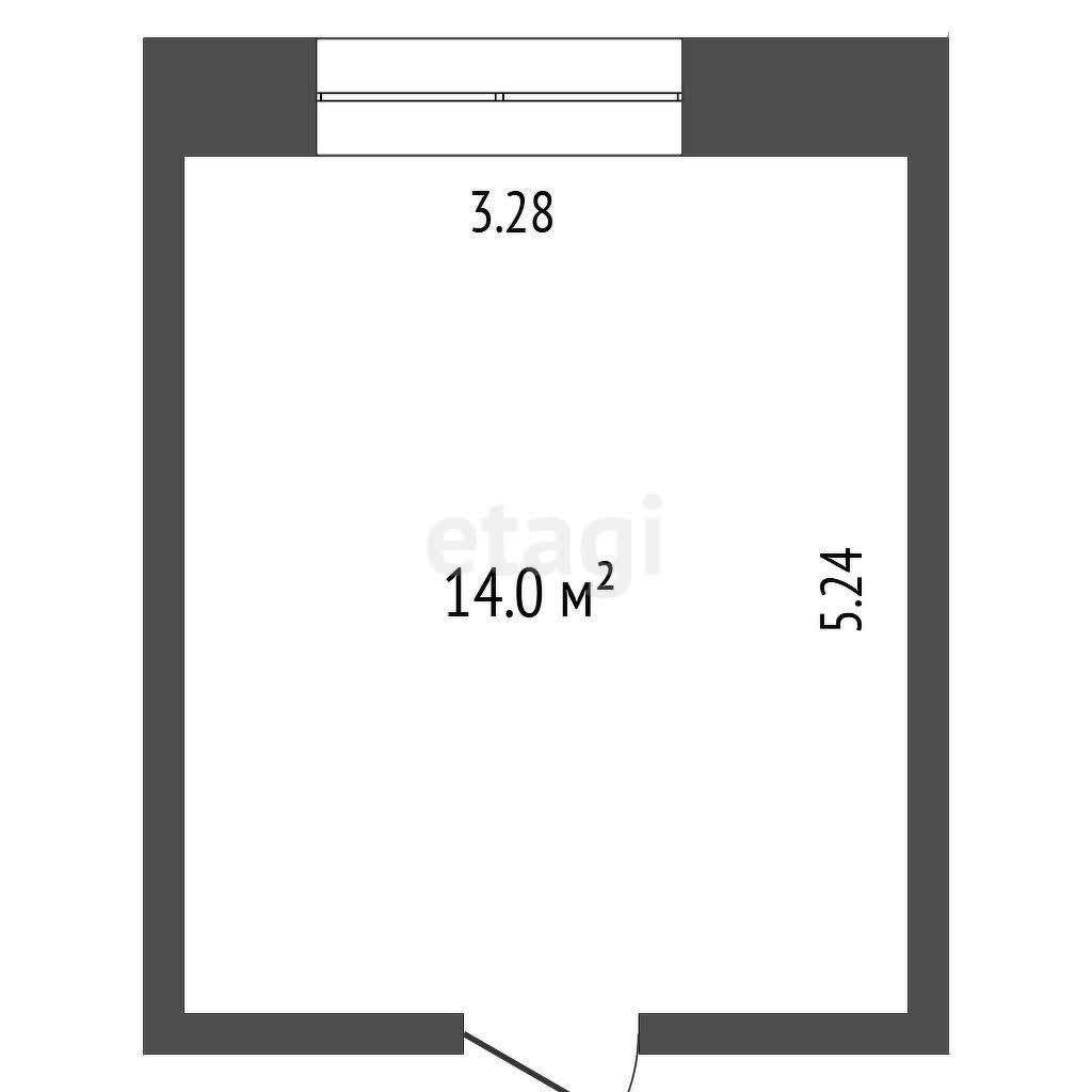 1 комн., 14 м², Блочный