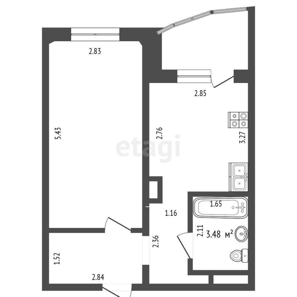 1 комн., 35 м², 112 серия 10