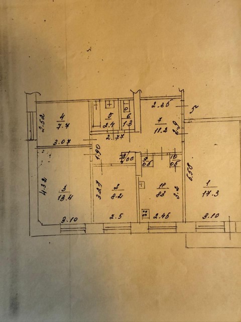 4 комн., 71 м², КПД, Глазная больница 6