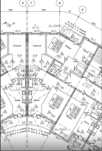 2 комн., 68 м², Монолитно-каркасный, Сайсары 2