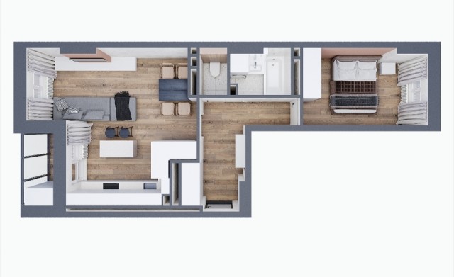 2 комн., Инд. планировка 3