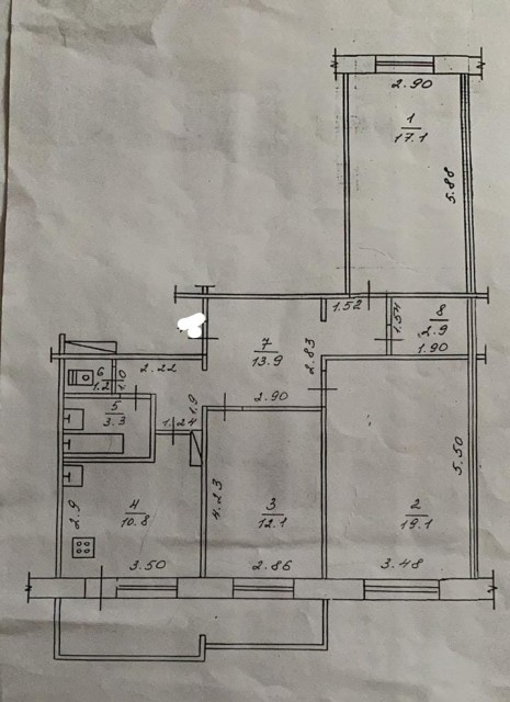 3 комн., 77 м², 112 серия, Авиапорт