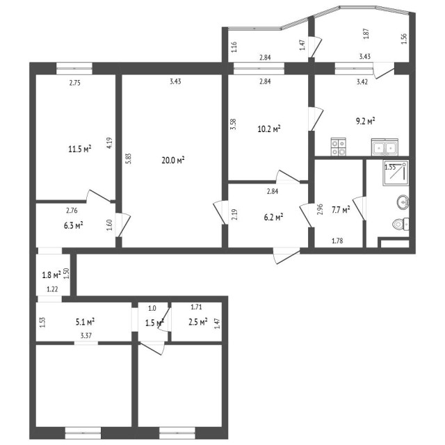 Больше 4 комн., 105 м², 112 серия, Муус Хайа 2