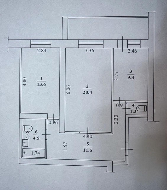 2 комн., 62 м², Блочный, 202 мкрн. 9