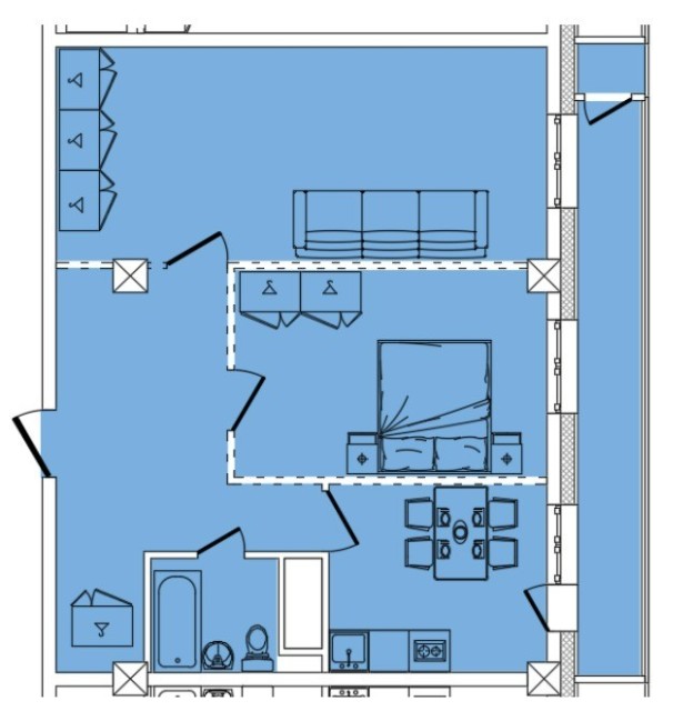 2 комн., 70 м², Монолитно-каркасный, Сайсары 2