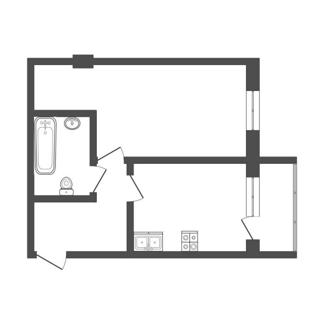 1 комн., 41 м², Инд. планировка, 16 квартал 4