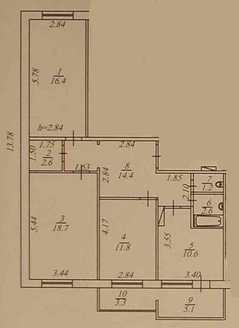 3 комн., 112 серия, Сахацирк 9