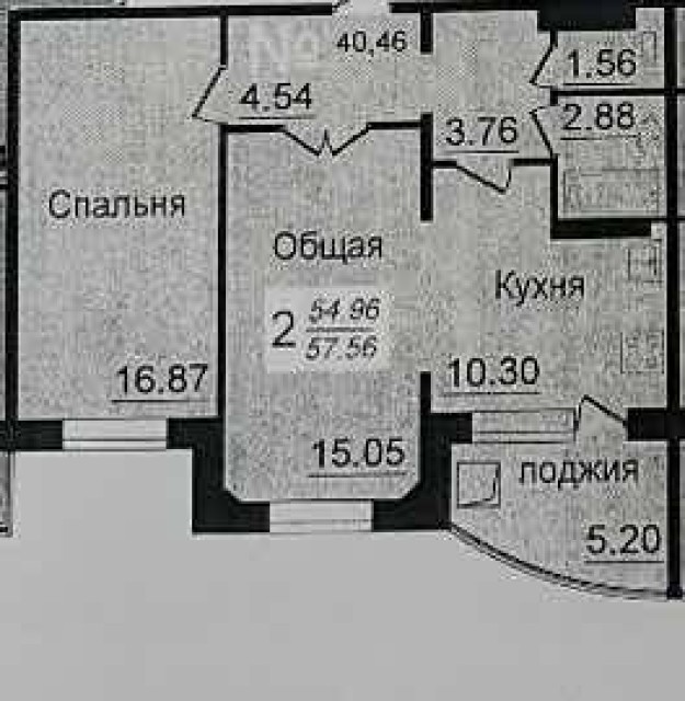 2 комн., 57 м², 112 серия, Крестьянский рынок, стадион "Туймаада"