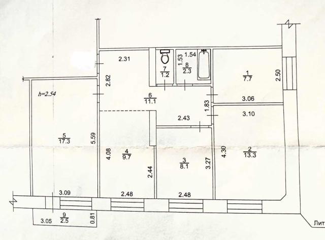 4 комн., 73 м², КПД, Центр - район пл. Орджоникидзе 9