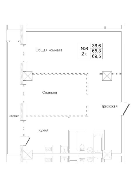 3 комн., Инд. планировка, 112 квартал 3