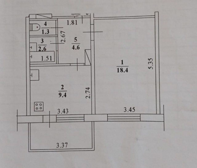 1 комн., 36 м², 112 серия, Центр - район пл. Дружбы 2