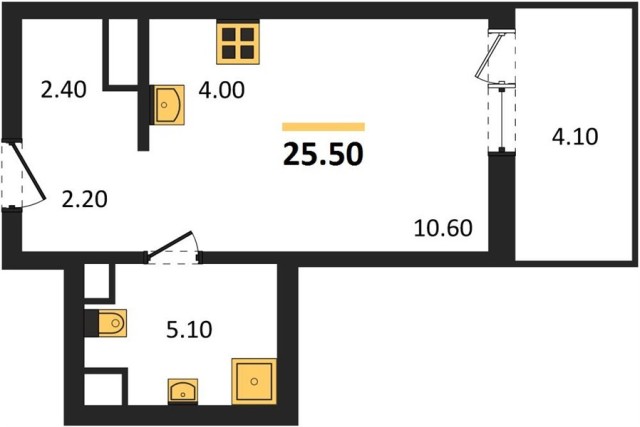 1 комн., Монолитно-каркасный, Другие районы 2