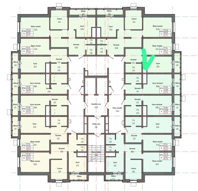 1 комн., Инд. планировка, Залог 3