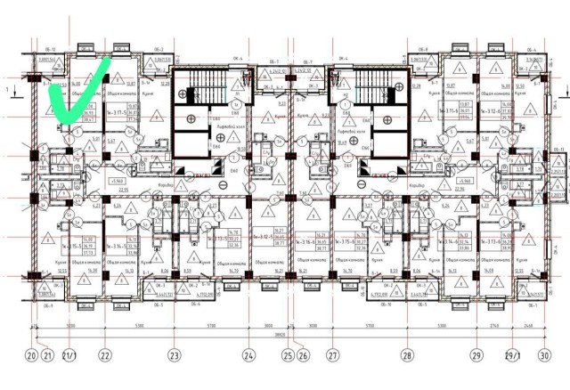 1 комн., Монолитно-каркасный, Областная больница, рынок "Манньыаттаах" 3