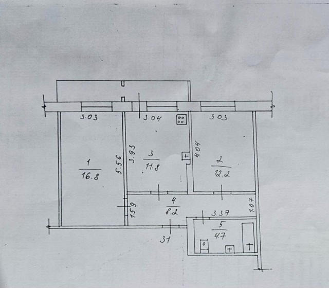 2 комн., 54 м², КПД, Авиапорт 10