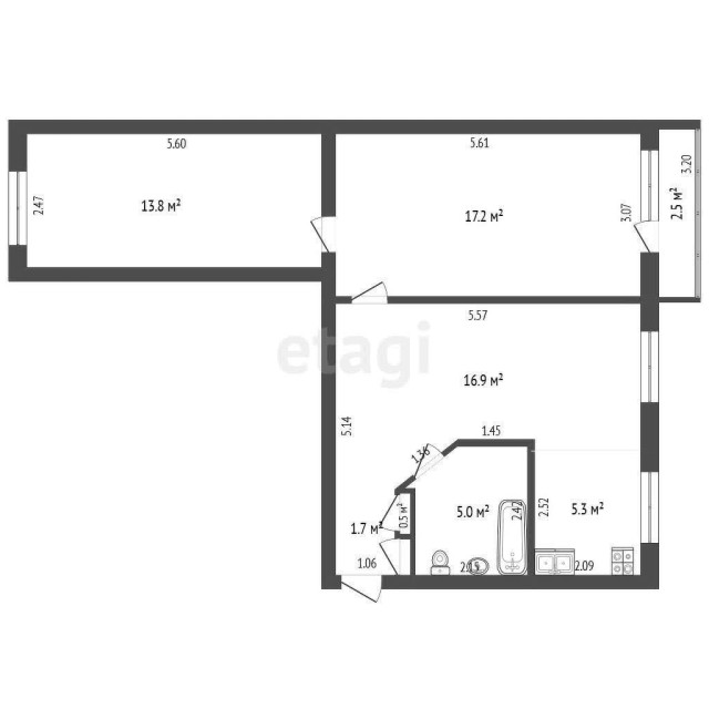 3 комн., 59 м², Хрущевка, Центр - район пл. Орджоникидзе 9
