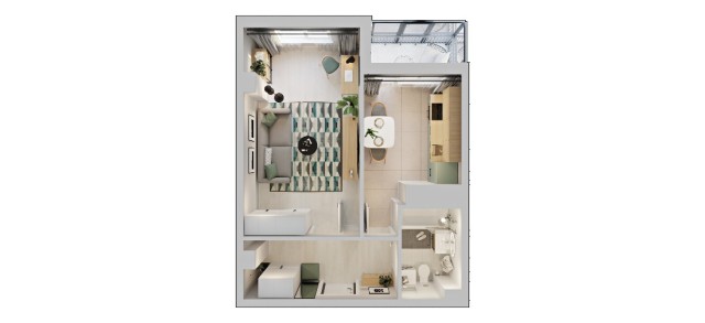 1 комн., Монолитно-каркасный, Авторынок 4