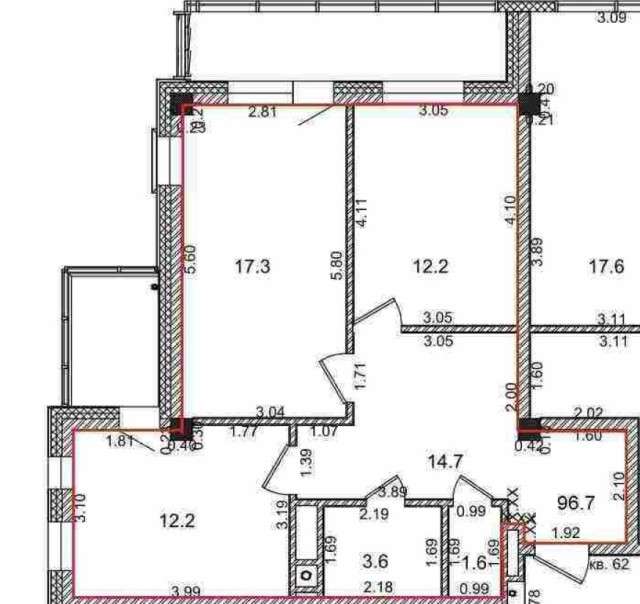 4 комн., 110 м², Монолитно-каркасный, Вавилон 9