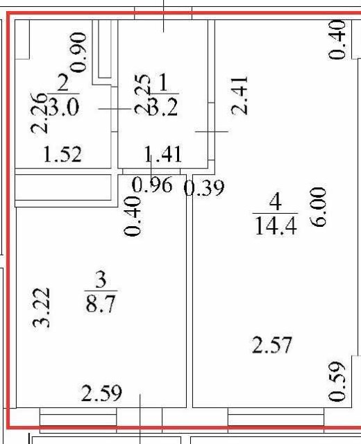 1 комн., 29 м², Инд. планировка 12