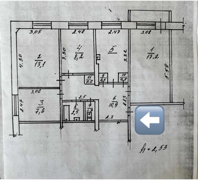 4 комн., 71 м², КПД, Жатай 10