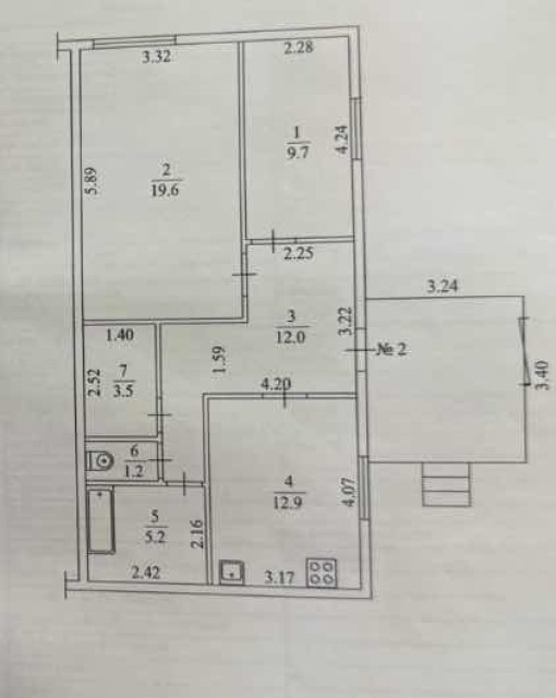 2 комн., 75 м², Дерев. б/у, Кирзавод 6