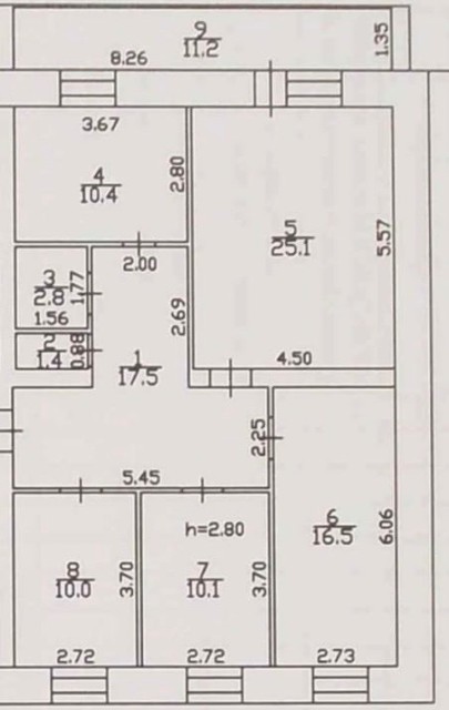 4 комн., 95 м², Инд. планировка, Центр - район пл. Орджоникидзе 8