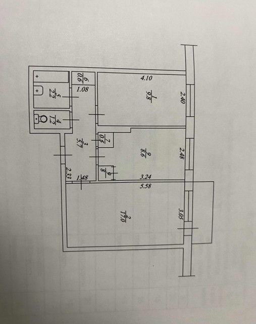 2 комн., 46 м², КПД, Автовокзал 8