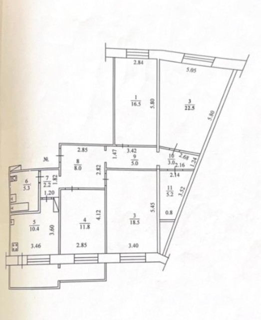4 комн., 112 серия, 202 мкрн. 20