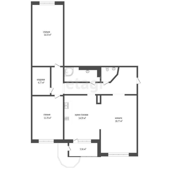 3 комн., 88 м², 112 серия, Сахацирк 16