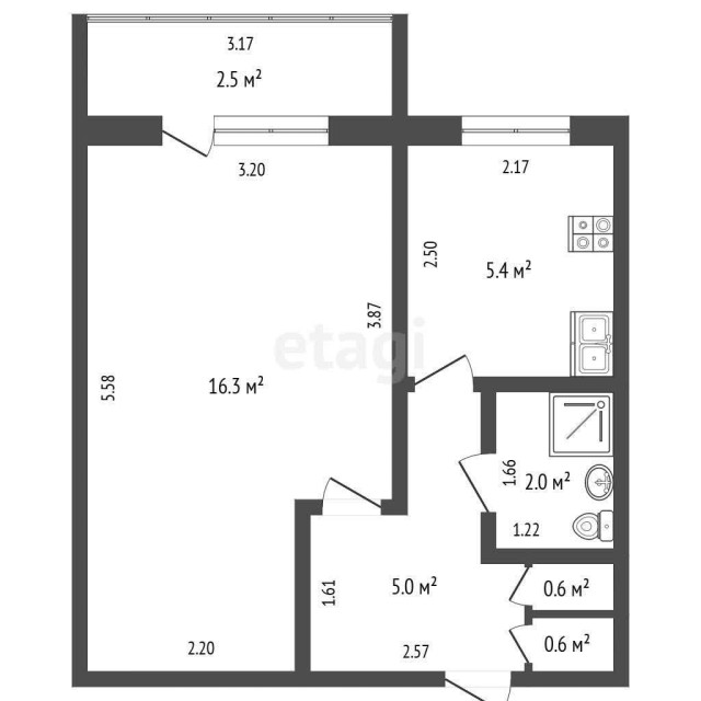 1 комн., 31 м², Малосемейка, Автовокзал 7