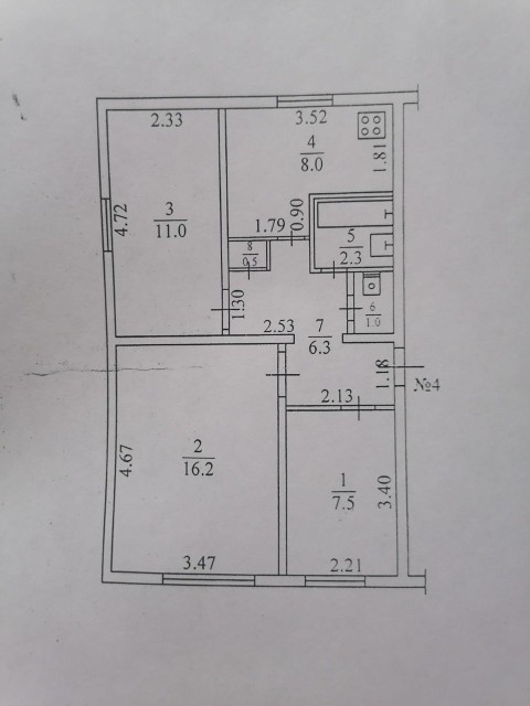 3 комн., Другое, Поселок Газовиков 4