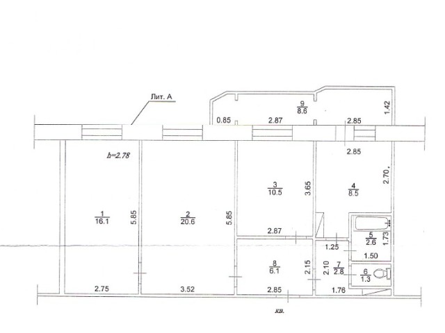 3 комн., 69 м², 112 серия, Крестьянский рынок, стадион "Туймаада" 20
