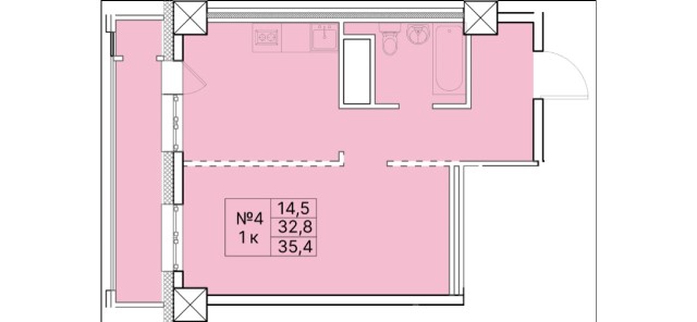 1 комн., Монолитно-каркасный 2